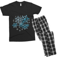 Blue Snowflakes Men's T-shirt Pajama Set | Artistshot