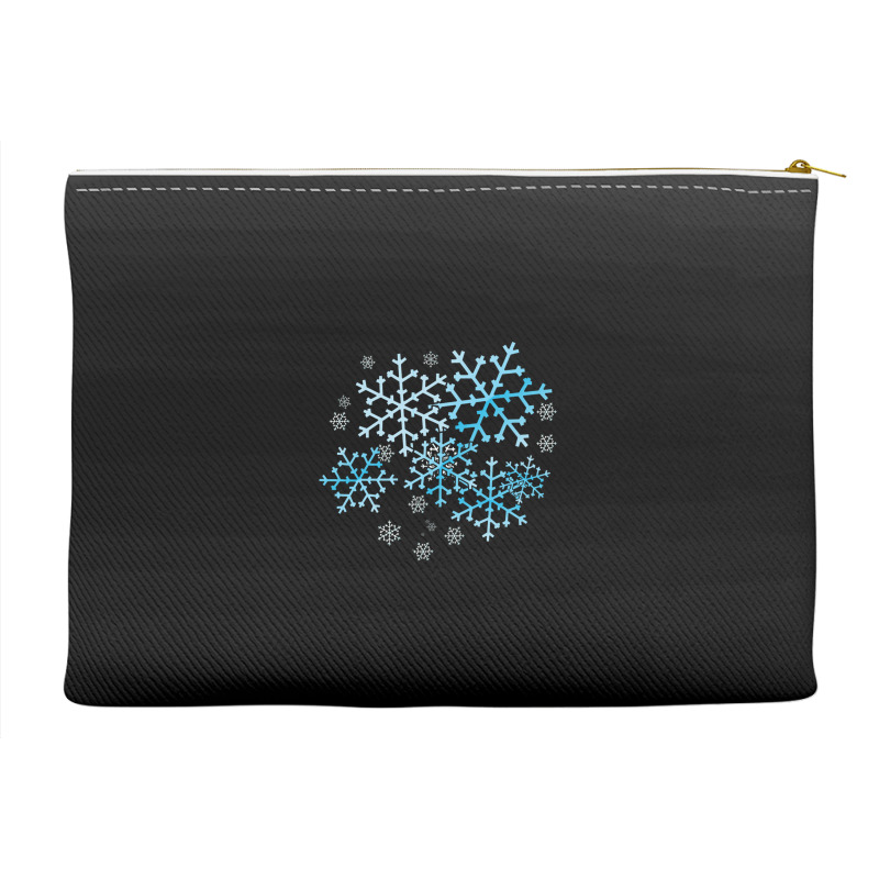 Blue Snowflakes Accessory Pouches | Artistshot