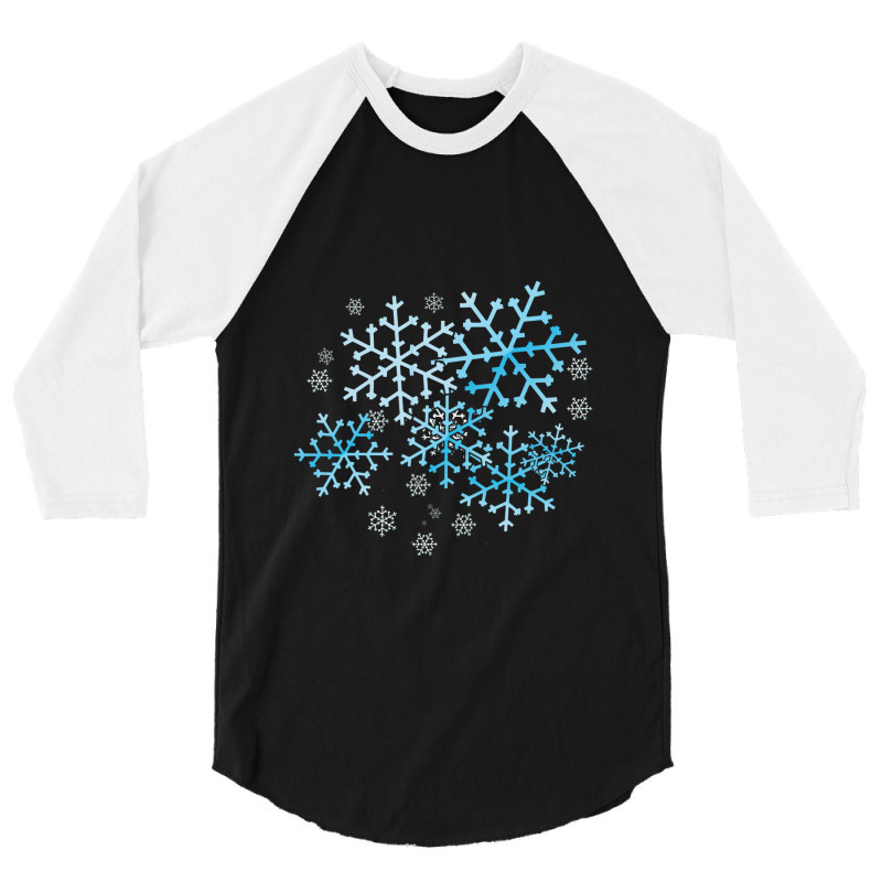 Blue Snowflakes 3/4 Sleeve Shirt | Artistshot