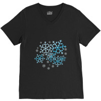 Blue Snowflakes V-neck Tee | Artistshot