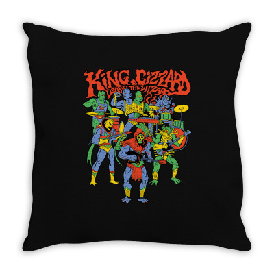 King And Gizzard And The Lizard Wizard Throw Pillow Designed By Mostwanted