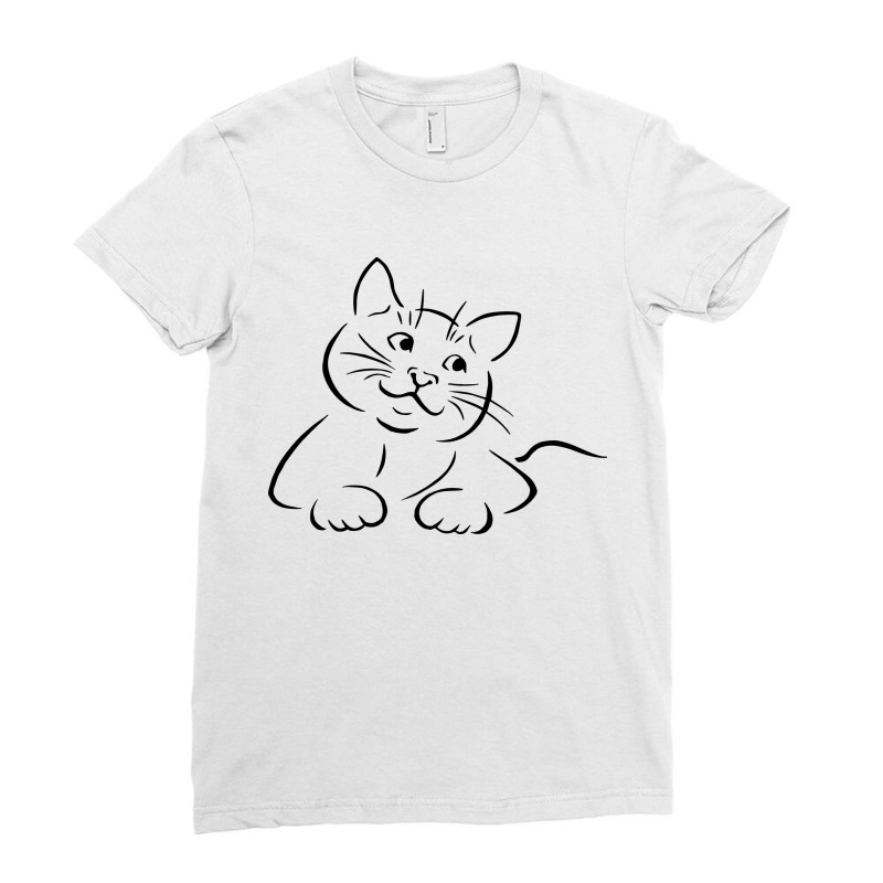 Smiling Cat Ladies Fitted T-Shirt by suemac2020 | Artistshot