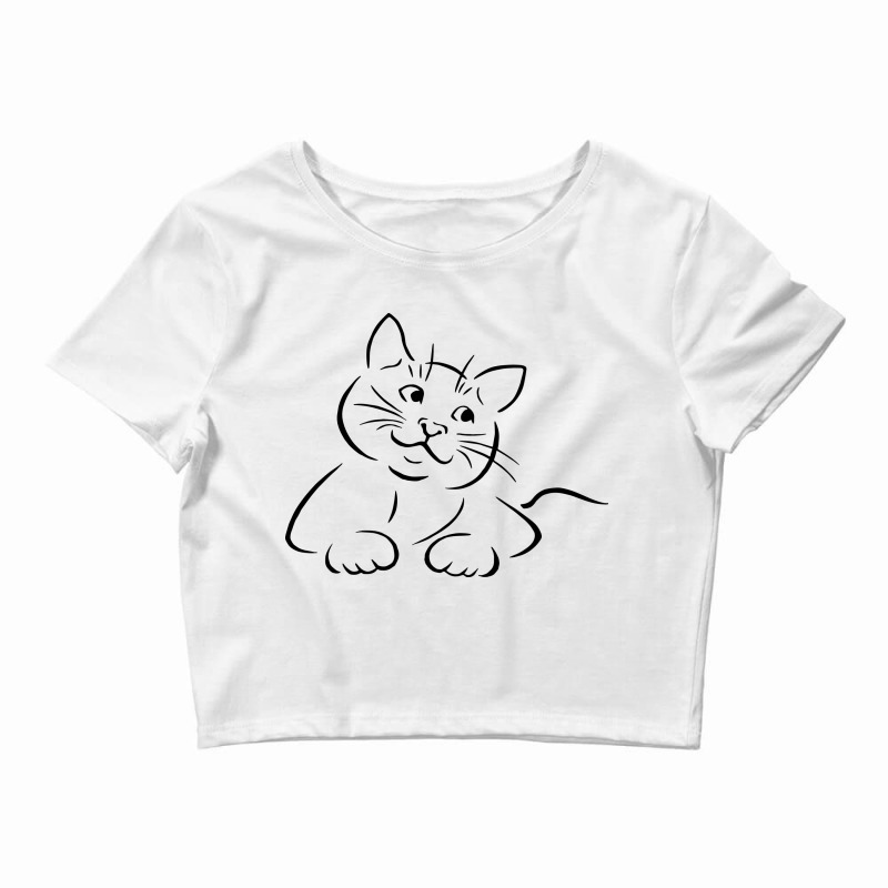 Smiling Cat Crop Top by suemac2020 | Artistshot