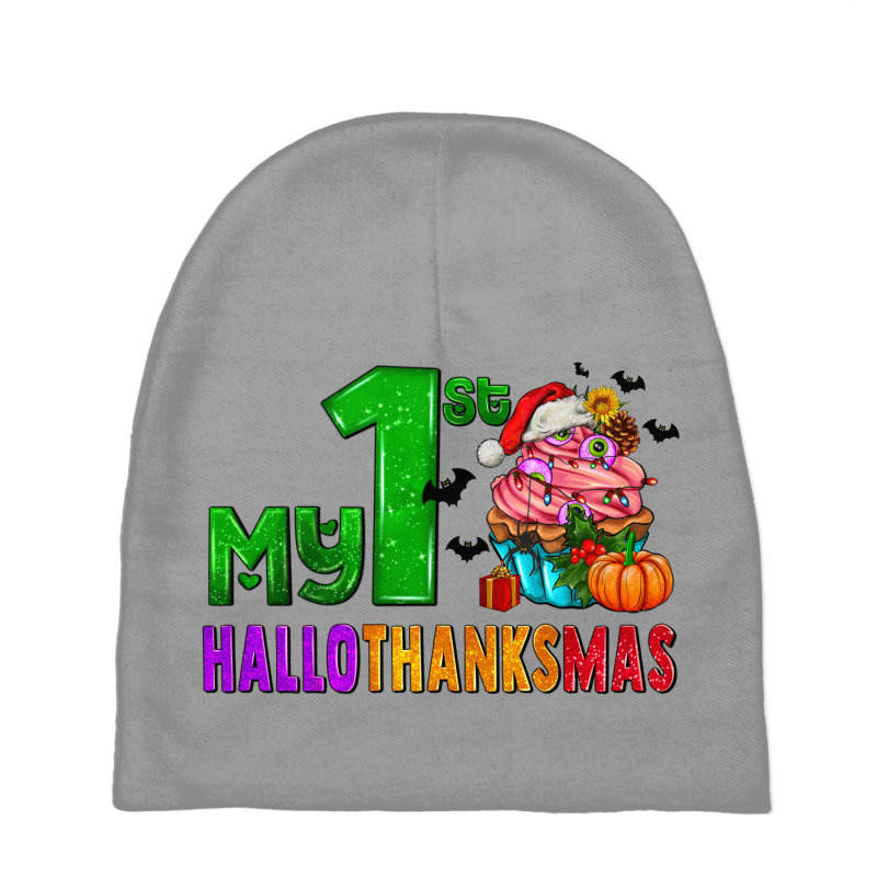 My First Hallothanksmas Baby Beanies | Artistshot