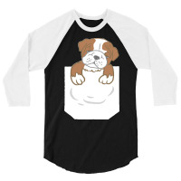 English Bulldog Gift T  Shirt Cute Funny English Bulldog Puppy Pocket 3/4 Sleeve Shirt | Artistshot