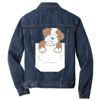 English Bulldog Gift T  Shirt Cute Funny English Bulldog Puppy Pocket Men Denim Jacket | Artistshot