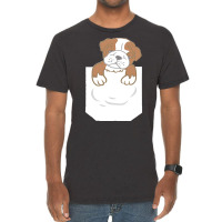 English Bulldog Gift T  Shirt Cute Funny English Bulldog Puppy Pocket Vintage T-shirt | Artistshot