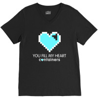 Video Game Geek Pixel Heart V-neck Tee | Artistshot