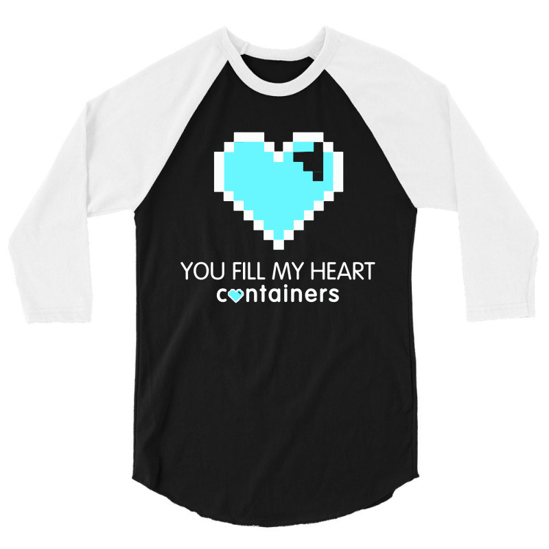 Video Game Geek Pixel Heart 3/4 Sleeve Shirt | Artistshot