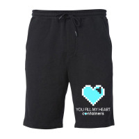 Video Game Geek Pixel Heart Fleece Short | Artistshot