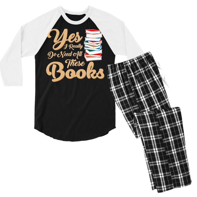 Librarian T  Shirt I Need Books T  Shirt Men's 3/4 Sleeve Pajama Set | Artistshot