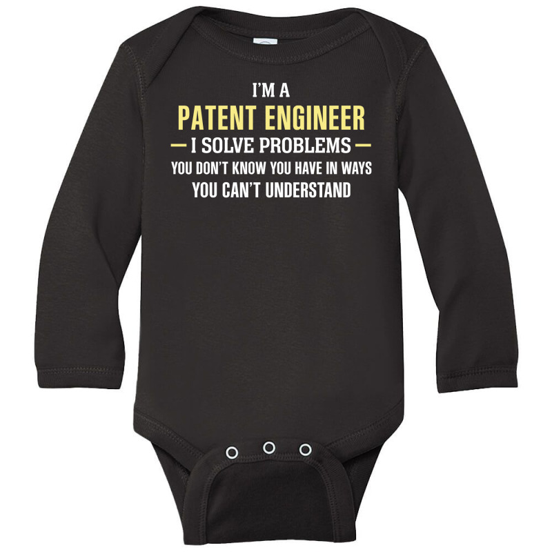 Patent Engineer I Solve Problems Funny Gift Long Sleeve Baby Bodysuit by thanchashop | Artistshot