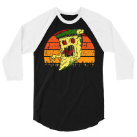 Pizza Zombie Funny Halloween T  Shirt Pizza Zombie Aesthetic Goth Gift 3/4 Sleeve Shirt | Artistshot