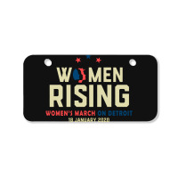 Women's Rising   Women's March On Detroit Bicycle License Plate | Artistshot