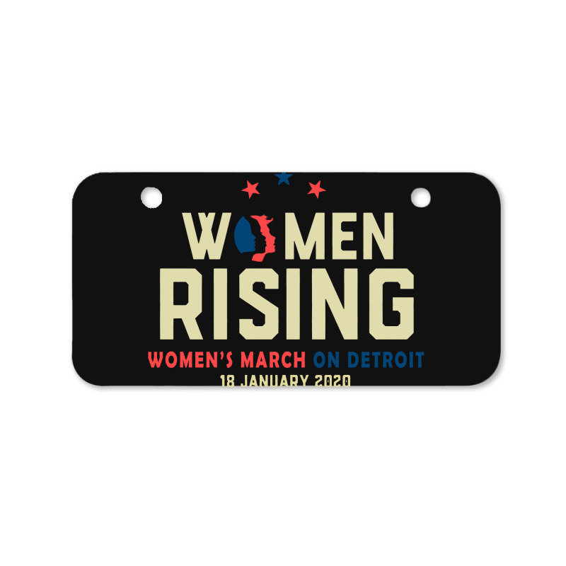 Women's Rising   Women's March On Detroit Bicycle License Plate | Artistshot