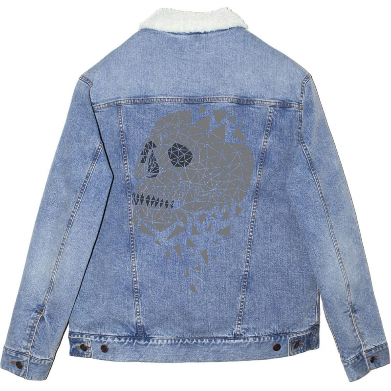 Skull Triangle Unisex Sherpa-Lined Denim Jacket by Quilimo | Artistshot