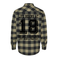 18th Birthday Life Begins At 18 Flannel Shirt | Artistshot