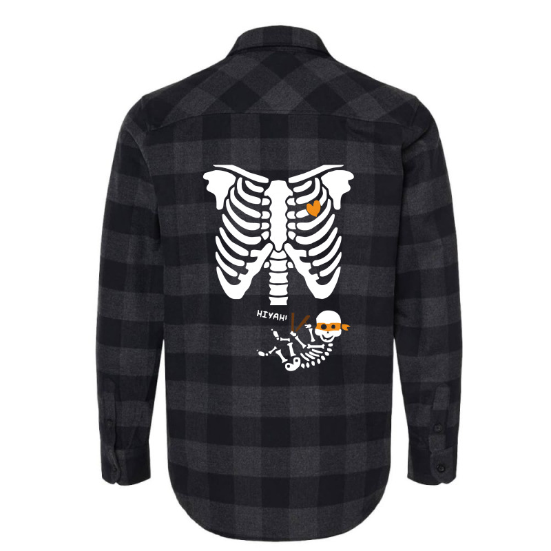 Pregnant Skeleton Baby Costume Halloween Maternity Ninja Ladies Flannel Shirt | Artistshot