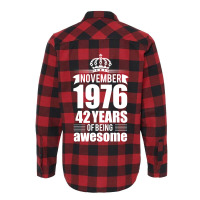 November 1976 42 Years Of Being Awesome Flannel Shirt | Artistshot