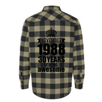 November 1988 30 Years Of Being Awesome Flannel Shirt | Artistshot