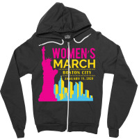 Women's March Boston City, January 18 2020 Zipper Hoodie | Artistshot