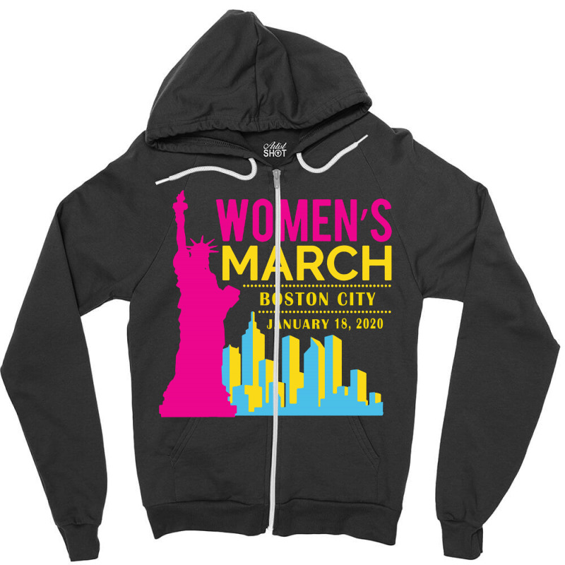 Women's March Boston City, January 18 2020 Zipper Hoodie | Artistshot