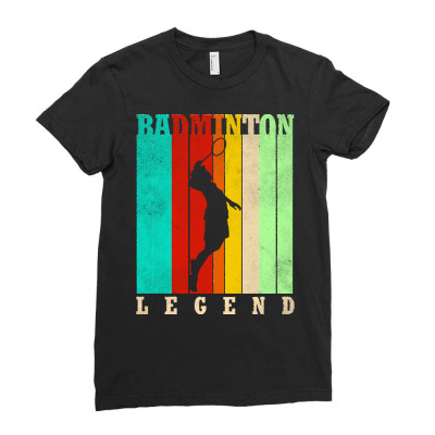 Badminton T  Shirt Badminton Legend T  Shirt Ladies Fitted T-shirt Designed By Gwilderman541