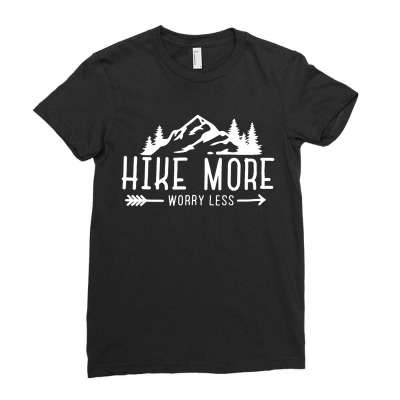 Hike More Worry Less Ladies Fitted T-shirt Designed By Charles Art