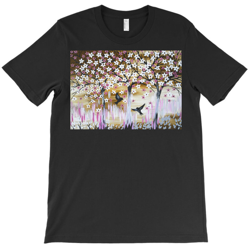 Cherry Blossom T  Shirt White And Brown T-Shirt by hiram84349 | Artistshot