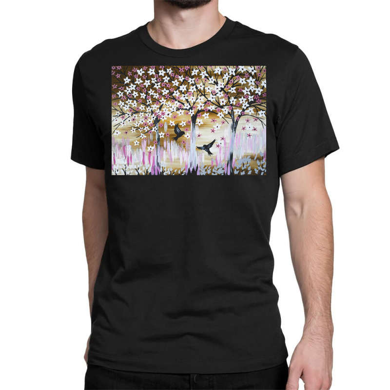 Cherry Blossom T  Shirt White And Brown Classic T-shirt by hiram84349 | Artistshot