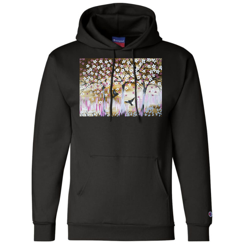 Cherry Blossom T  Shirt White And Brown Champion Hoodie by hiram84349 | Artistshot