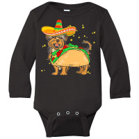 Cinco De Mayo T  Shirt Sombrero Yorkshire Terrier Dog Tacos Cinco De M Long Sleeve Baby Bodysuit | Artistshot