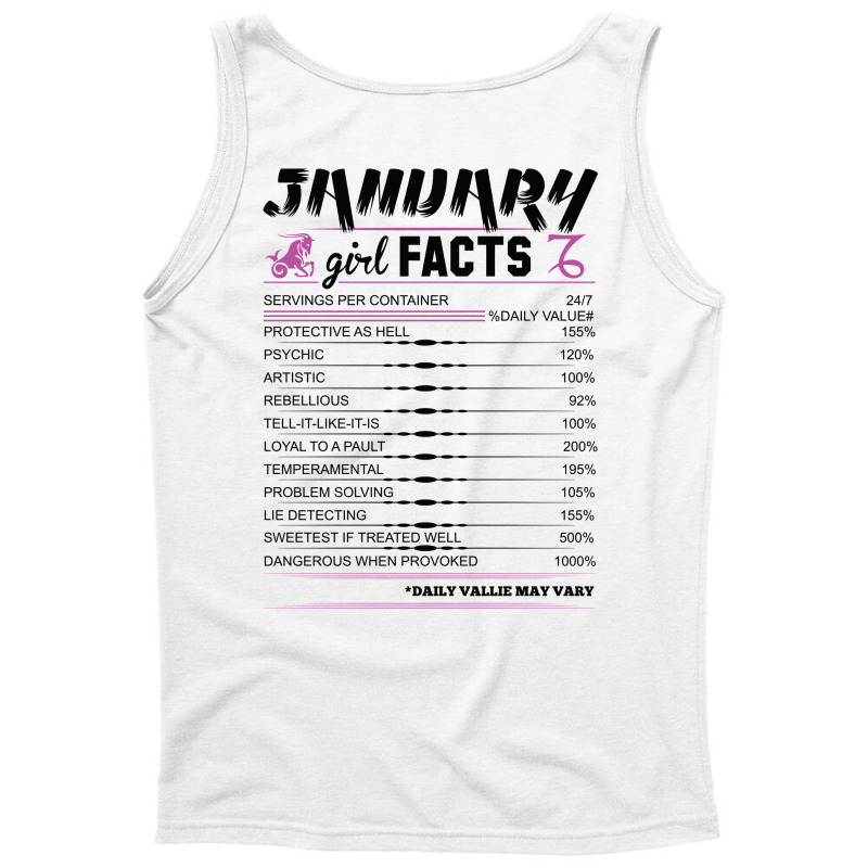 January Girl Facts Capricorn Tank Top By Sabriacar - Artistshot