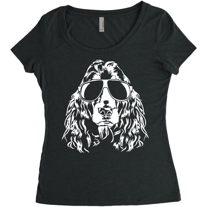 Cocker Spaniel Mom Gift T  Shirt Funny Cocker Spaniel Sunglasses Cool Women's Triblend Scoop T-shirt by hiram84349 | Artistshot