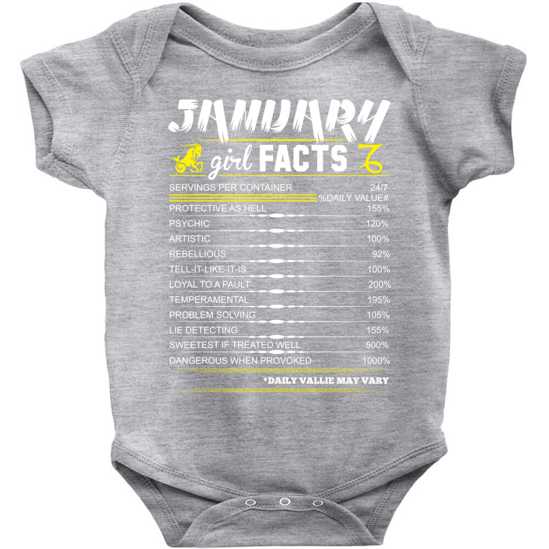 January Girl Facts Capricorn Baby Bodysuit | Artistshot