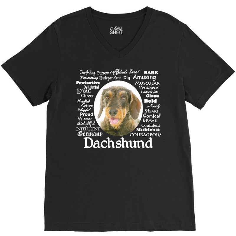 Dachshund T  Shirt Wirehaired Dachshund Traits T  Shirt V-Neck Tee by hiram84349 | Artistshot