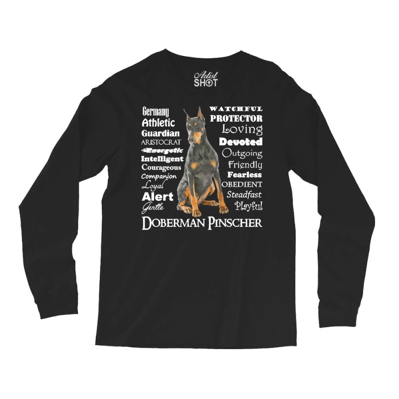 Doberman T  Shirt Long Sleeve Shirts by hiram84349 | Artistshot