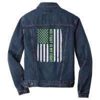 His Fight   American Flag Epilepsy Men Denim Jacket | Artistshot