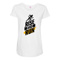 Rise And Run For Gym Maternity Scoop Neck T-shirt | Artistshot