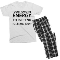 I Dont Have The Energy Men's T-shirt Pajama Set | Artistshot