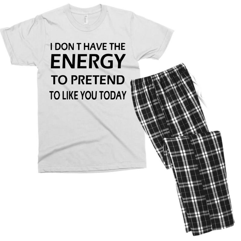 I Dont Have The Energy Men's T-shirt Pajama Set | Artistshot