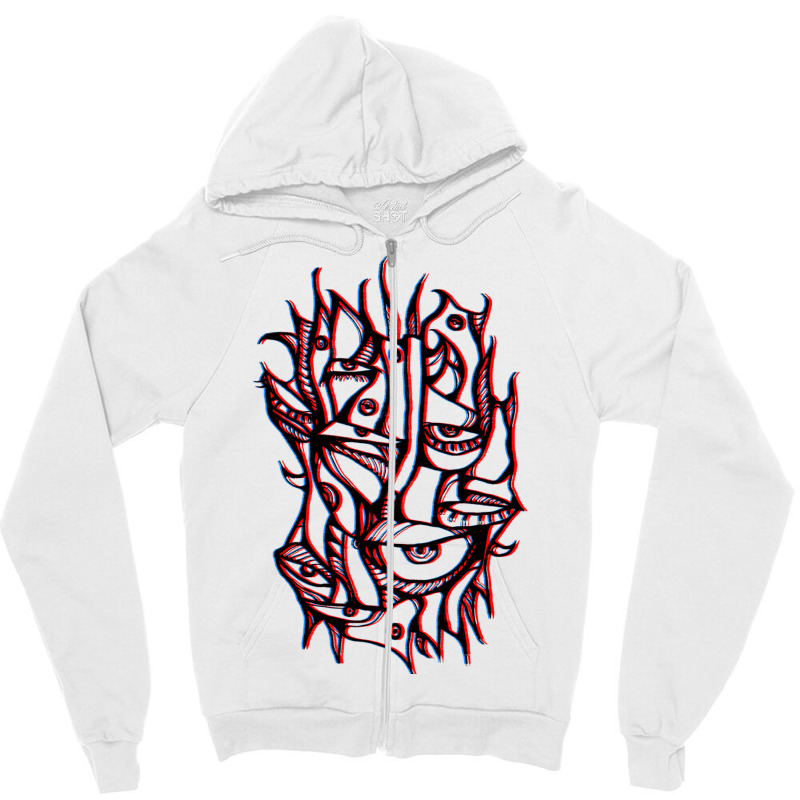 Abstract Lines Surreal Magic Eyes 3d Black Zipper Hoodie by HISHIMUCHILDRESS | Artistshot