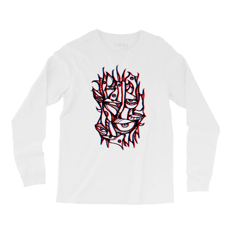 Abstract Lines Surreal Magic Eyes 3d Black Long Sleeve Shirts by HISHIMUCHILDRESS | Artistshot