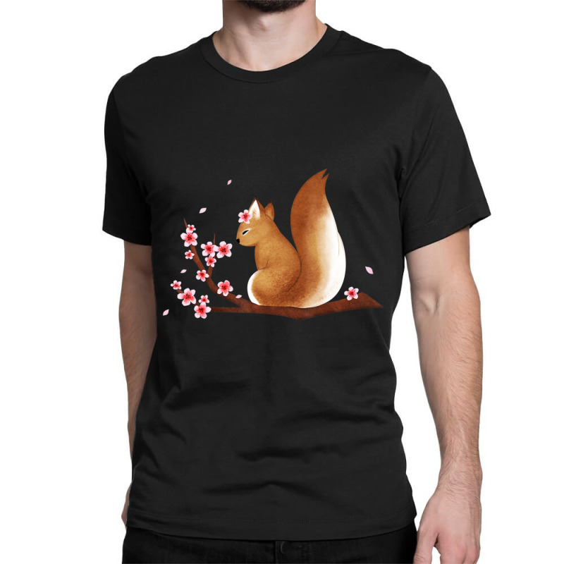 Vintage Squirrel Japanese Cherry Blossom Flower Classic T-shirt by degreesgunner | Artistshot