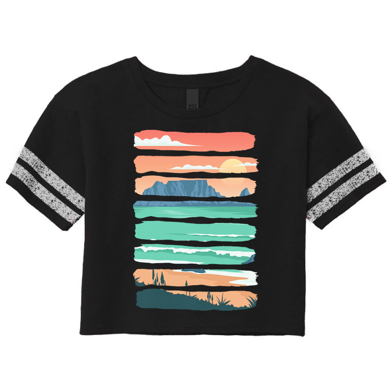 Beach Sunset T  Shirt Summer Sunset Beach Vacation Rocky Cliffs Ocean Scorecard Crop Tee by hintzreanna771 | Artistshot