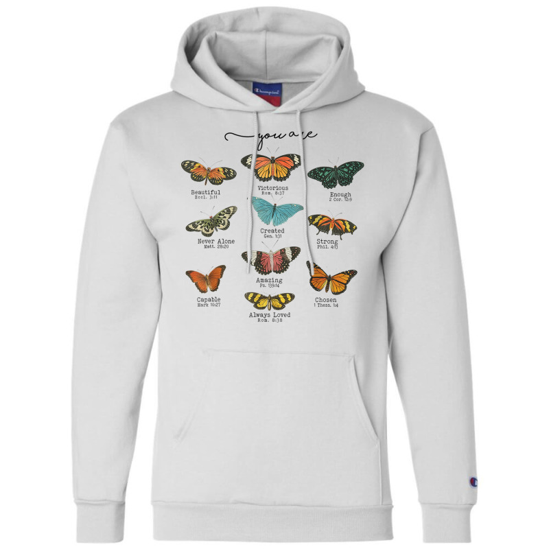 You Are Beautiful Bible Verse Religious Christian Butterfly Champion Hoodie | Artistshot