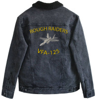 Vfa125 Rough Raiders Strike Fighter Squadron F35 Lightning Unisex Sherpa-lined Denim Jacket | Artistshot