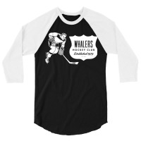 Vintage Hockey Whalers White Whalers Wordmark 3/4 Sleeve Shirt | Artistshot