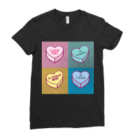 Pop Art Love In Any Language Candy Hearts Ladies Fitted T-shirt | Artistshot