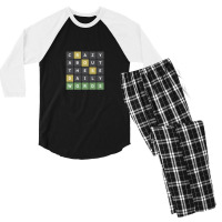 Crazy About These Daily Words (wordle Game) Men's 3/4 Sleeve Pajama Set | Artistshot